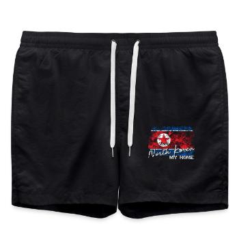 North Korea Nordkorea - Badeshorts - Schwarz - Vorne - AI Model Male 185 light (185cm)