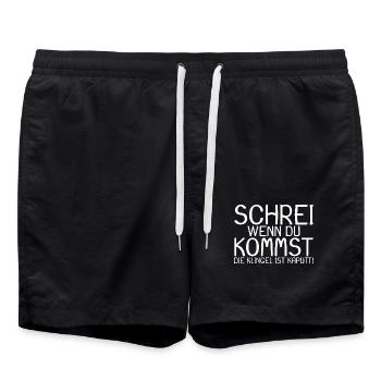 Orgasmus Versauter Spruch - Badeshorts - Schwarz - Vorne - AI Model Male 185 light (185cm)