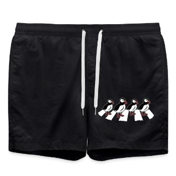 Papageitaucher Papageientaucher Puffin - Badeshorts - Schwarz - Vorne - AI Model Male 185 light (185cm)