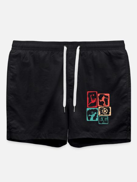 Fußballer Kinder Fußball Spieler Fußballspieler - Badeshorts - Schwarz