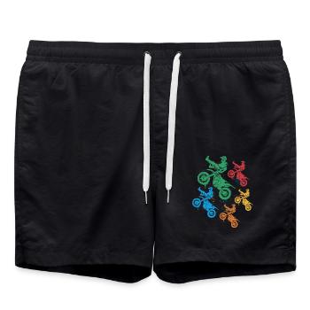 Motocross Motorrad Mädchen Dirt Biker Jungen - Badeshorts - Schwarz - Vorne - AI Model Male 185 light (185cm)