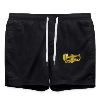 Strahlendes Kornett Blasorchester - Badeshorts - Schwarz - Vorne - AI Model Male 185 light (185cm)