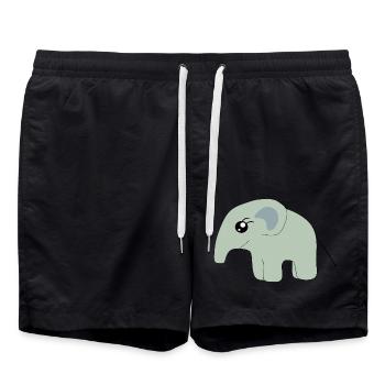 Elefant Geschenk Baby Geburt Babyparty Taufe  - Badeshorts - Schwarz - Vorne - AI Model Male 185 light (185cm)