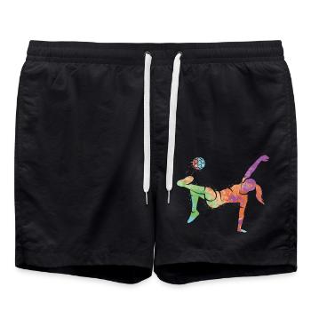 Fußball spielen Fußballerin Damen Fussball Mädchen - Badeshorts - Schwarz - Vorne - AI Model Male 185 light (185cm)