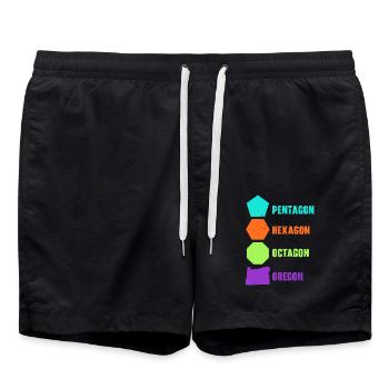 Oregon USA Staat Amerika Reisen Oregonian Salem - Badeshorts - Schwarz - Vorne - AI Model Male 185 light (185cm)