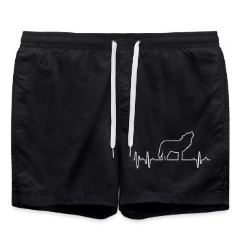Wolf vektor - Badeshorts - Schwarz - Vorne - AI Model Male 185 light (185cm)