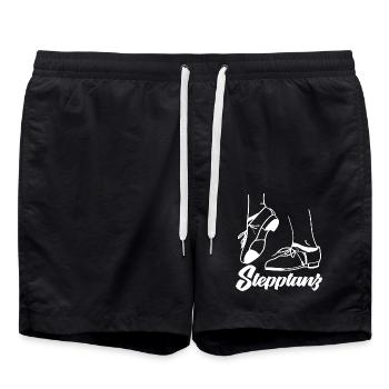 Fetziger Stepptanz Steppschritt - Badeshorts - Schwarz - Vorne - AI Model Male 185 light (185cm)