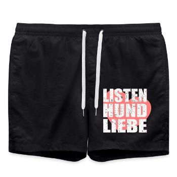 Listenhundliebe - Badeshorts - Schwarz - Vorne - AI Model Male 185 light (185cm)