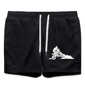 Motorrad Motorradfahrer - Badeshorts - Schwarz - Vorne - AI Model Male 185 light (185cm)