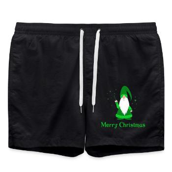 merry christmas - Badeshorts - Schwarz - Vorne - AI Model Male 185 light (185cm)