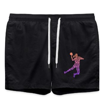 Handballspielerin Handball Mädchen Handballerin - Badeshorts - Schwarz - Vorne - AI Model Male 185 light (185cm)
