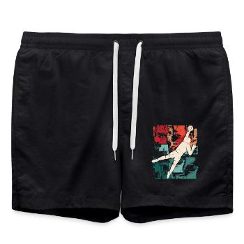Fußball Torwart Vintage Fußballer Jungen Torhüter - Badeshorts - Schwarz - Vorne - AI Model Male 185 light (185cm)