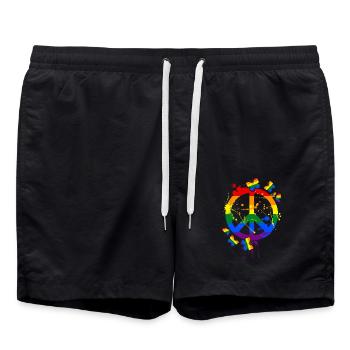 LGBT - Badeshorts - Schwarz - Vorne - AI Model Male 185 light (185cm)