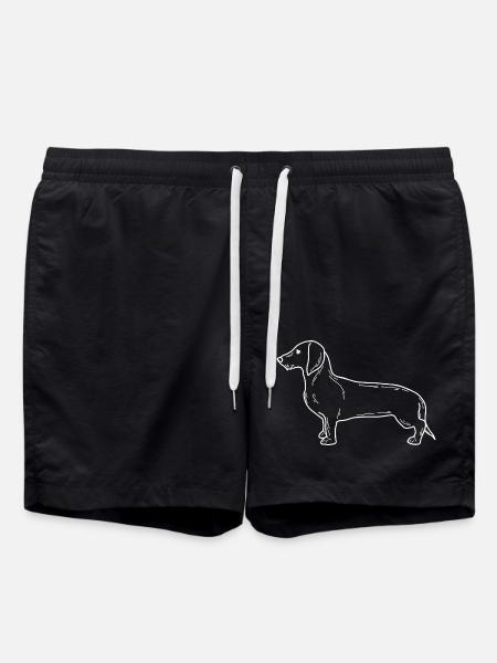 Dackel – Minimalistisches Hunde-Design - Badeshorts - Schwarz
