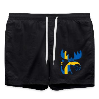 ELCH SCHWEDEN FLAGGE - Badeshorts - Schwarz - Vorne - AI Model Male 185 light (185cm)