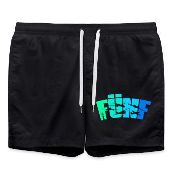 Geburtstag Junge 5 Jahre Flugzeug Flugzeuge - Badeshorts - Schwarz - Vorne - AI Model Male 185 light (185cm)