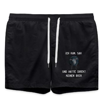 Schwarzes Schaf - Hatte direkt keinen Bock - Badeshorts - Schwarz - Vorne - AI Model Male 185 light (185cm)