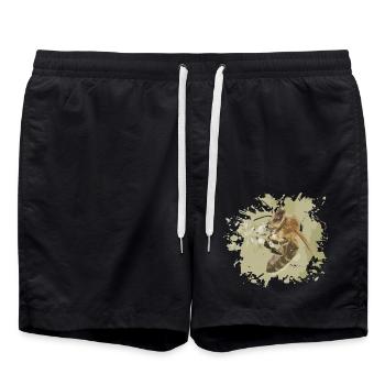 Biene - Badeshorts - Schwarz - Vorne - AI Model Male 185 light (185cm)