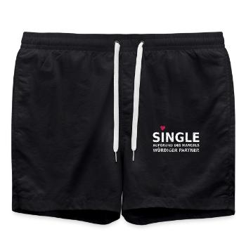 Single - Badeshorts - Schwarz - Vorne - AI Model Male 185 light (185cm)