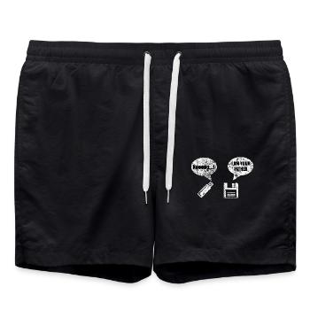 IT Informatik Technik Techniker Witz Spruch Lustig - Badeshorts - Schwarz - Vorne - AI Model Male 185 light (185cm)