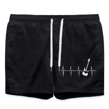 herzschlag e gitarre - Badeshorts - Schwarz - Vorne - AI Model Male 185 light (185cm)