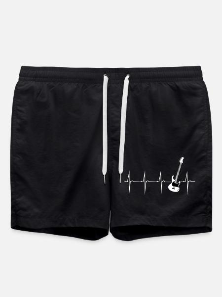 herzschlag e gitarre - Badeshorts - Schwarz