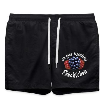 Brombeere Brombeeren Beeren Früchte - Badeshorts - Schwarz - Vorne - AI Model Male 185 light (185cm)
