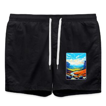 High Cup Nick Cumbria Vintage Travel Poster WPA - Swim Trunks - black - Front - AI Model Male 185 light (185cm)