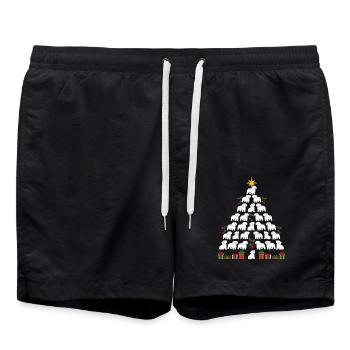 Weihnachtsbaum Bolonka Zwetna Weihnachten - Badeshorts - Schwarz - Vorne - AI Model Male 185 light (185cm)