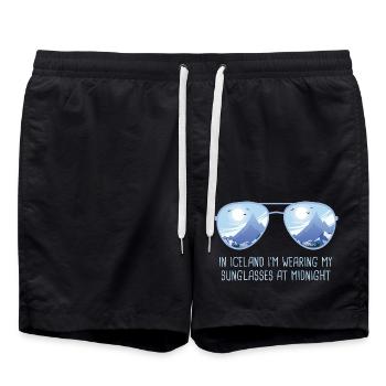 Island Sonnenbrille Iceland Mitternachtssonne - Badeshorts - Schwarz - Vorne - AI Model Male 185 light (185cm)