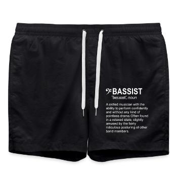 Bassist Definition English - Badeshorts - Schwarz - Vorne - AI Model Male 185 light (185cm)