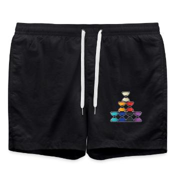 Geschickter Diabolo Zirkusjongleur - Badeshorts - Schwarz - Vorne - AI Model Male 185 light (185cm)