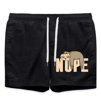 Nope sloth - Swim Trunks - black - Front - AI Model Male 185 light (185cm)