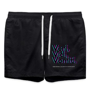 Veni Vidi Vomiti Neon - Short de bain - noir - Devant - AI Model Male 185 light (185cm)