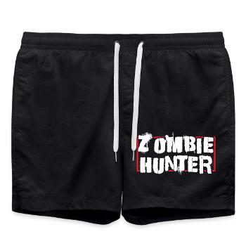 Zombie Jäger - Badeshorts - Schwarz - Vorne - AI Model Male 185 light (185cm)