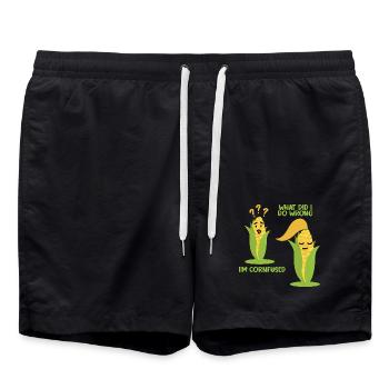 Zerknirschter Maiskolben Versöhnung - Badeshorts - Schwarz - Vorne - AI Model Male 185 light (185cm)