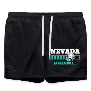 Nevada Laden USA Staat Amerika Reisen Nevadan - Badeshorts - Schwarz - Vorne - AI Model Male 185 light (185cm)