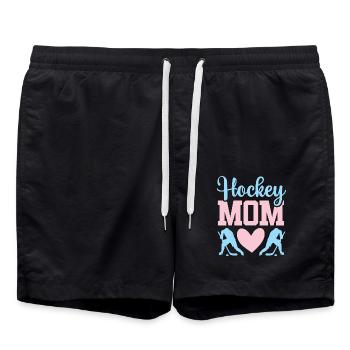 Eishockey Mama Hock Mom - Badeshorts - Schwarz - Vorne - AI Model Male 185 light (185cm)