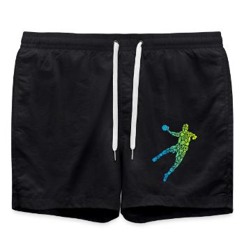 Handballer Symbole Handballspieler Jungen Handball - Badeshorts - Schwarz - Vorne - AI Model Male 185 light (185cm)