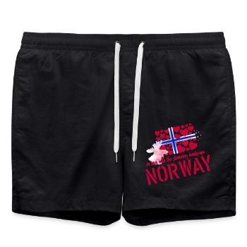 Norwegen Elch norge - Badeshorts - Schwarz - Vorne - AI Model Male 185 light (185cm)