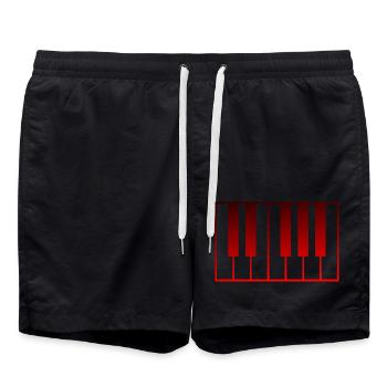 Musikinstrument - Klavier - Badeshorts - Schwarz - Vorne - AI Model Male 185 light (185cm)