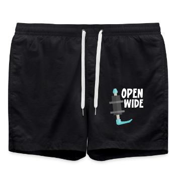 Open Wide Krankenschwester Anästhesie Anästhesist - Badeshorts - Schwarz - Vorne - AI Model Male 185 light (185cm)