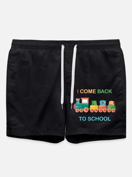 Ich komme zurück zur Schule, Kinderschule, Zug - Badeshorts - Schwarz