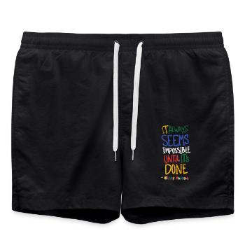 Unbeugsamer Mandela Freiheitsheld - Badeshorts - Schwarz - Vorne - AI Model Male 185 light (185cm)