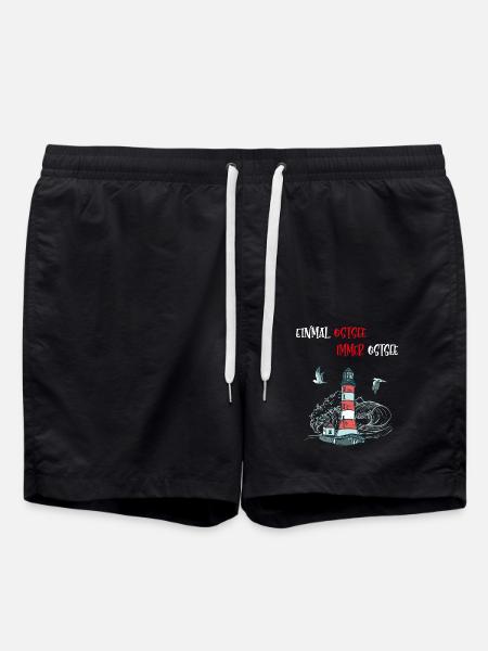 Einmal Ostsee immer Ostsee Statement Spruch - Badeshorts - Schwarz