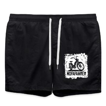 Mofafahrer Mofa Fahrer Mokick Moped - Badeshorts - Schwarz - Vorne - AI Model Male 185 light (185cm)