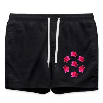 pink roses - Badeshorts - Schwarz - Vorne - AI Model Male 185 light (185cm)