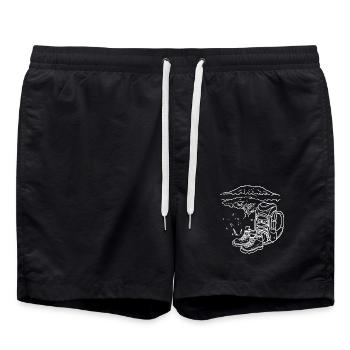 Majestätischer Kilimanjaro Gipfelsturm - Badeshorts - Schwarz - Vorne - AI Model Male 185 light (185cm)