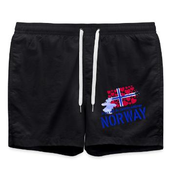 Norwegen Elche norge Norway - Badeshorts - Schwarz - Vorne - AI Model Male 185 light (185cm)