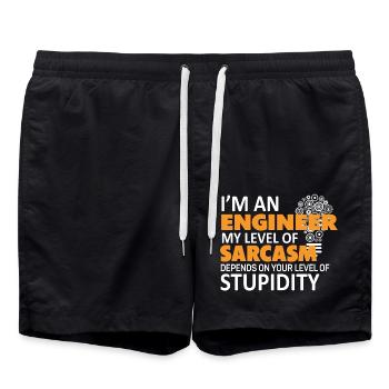 Ingenieur Spruch - Badeshorts - Schwarz - Vorne - AI Model Male 185 light (185cm)